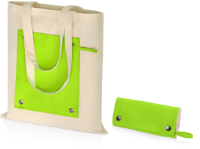 Складная хлопковая сумка для шопинга Gross с карманом, 180 г/м2 